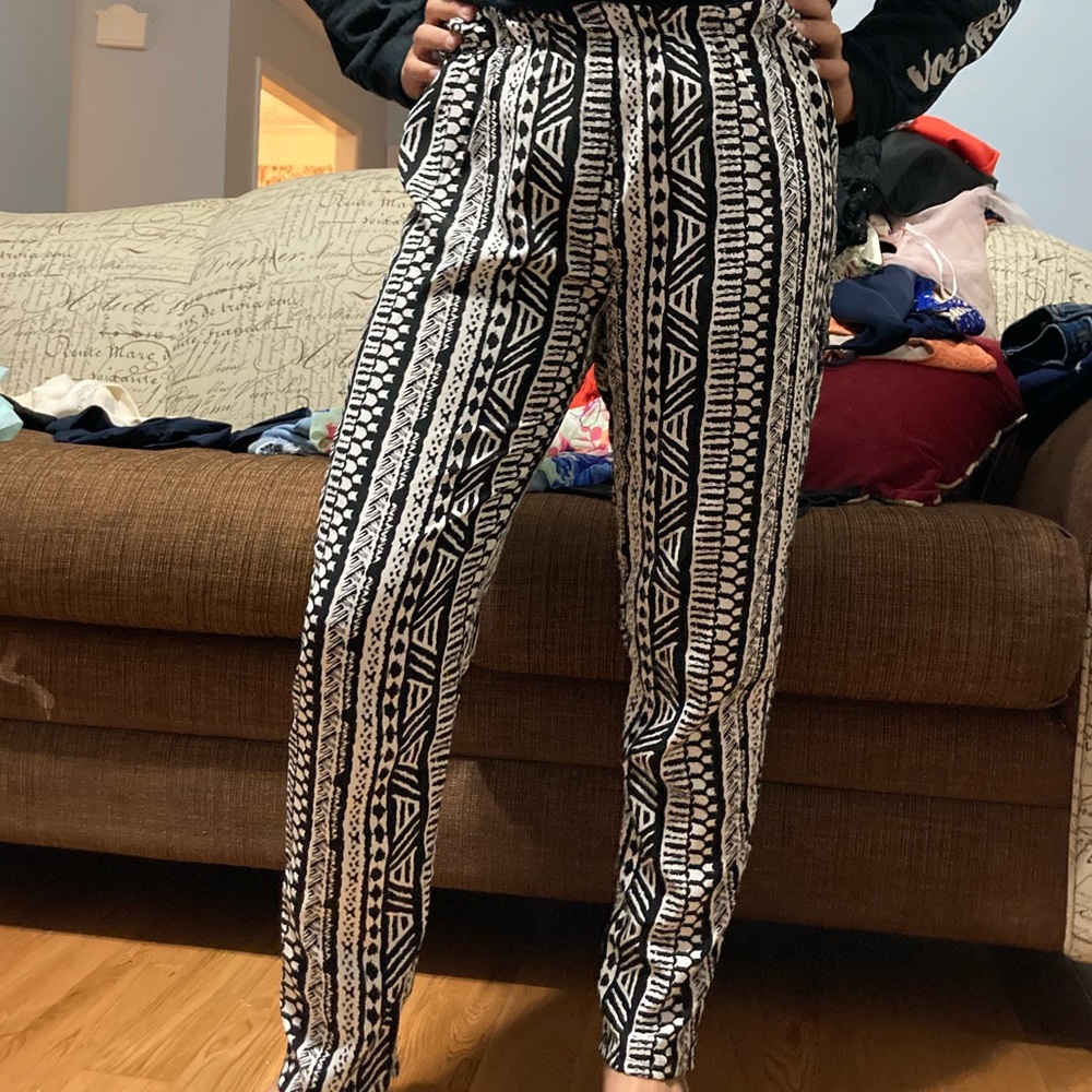 Black and White Tribal pattern pants/trousers